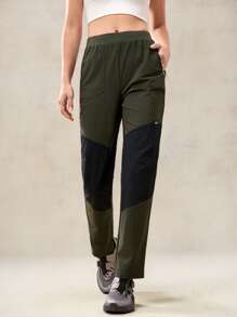 OutZeal Pantalones de verano para mujer de ajuste ceñido, con bloqueo de color, ligeros, de secado rápido y con efecto refrigerante, con bolsillos con cremallera