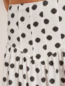 COSMINA Gonna a-line elegante con stampa a pois e cerniera sul retro per donna