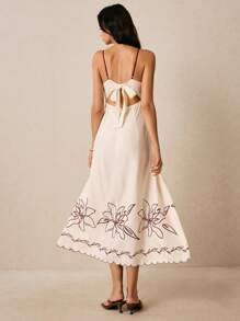 Poéselle Abiti da donna ricamati e con stampe, abiti con schiena scoperta e lacci, abiti boho da resort, abiti da donna con stampa floreale, abiti casual con spalline sottili per vacanze, outfit da concerto country per donne, abbigliamento da festival streetwear