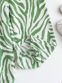 SHEIN Young Girl Woven Mommy And Me Matching Loose Geometric Pattern Casual Pants (2 Sets Sold Separately), Suitable For Outings And Other Occasions - Green - View 4