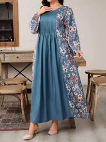 Al Najma Vestito casual semplice a maniche lunghe, adatto per l''estate, disponibile in taglie comode