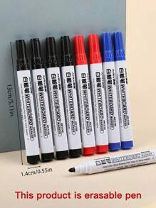 10pcs Large Capacity Whiteboard Pens, Erasable & Quick Drying Water Based Markers, Refillable Back To School