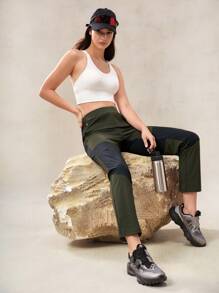OutZeal Pantalones de verano para mujer de ajuste ceñido, con bloqueo de color, ligeros, de secado rápido y con efecto refrigerante, con bolsillos con cremallera