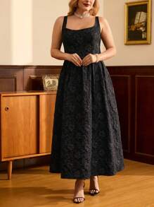 Vintamour Plus-Size Black Dress For Ladies, Long Elegant Dress, European-Style Retro Elegant Ladies' Dress,Summer Sleeveless Dress Sun Dresses For Women Sundress,Birthday Dresses For Women - Black - View 5