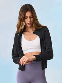 In My Nature Outdoor Hiking Splice Breathable Long Sleeve Jacket ,Women's Fall & Winter Cycling Outdoor Jacket  Women's Casual & Outdoor Running Jacket Outdoor Hiking Jacket Women's Casual Jacket,  Thermal Thick Warm Jacket - Black - View 3