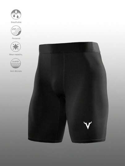 Manfinity Sport Corelite 1 Stück Herren Bull Muster Basic Fitness Training Shorts, für Fitnessstudios