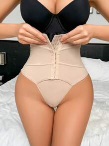 SHEIN Pantalones modeladores para mujer con alta elasticidad y control de abdomen sin costuras - Albaricoque - Ver 3