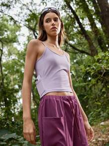In My Nature Bretelles décontractées minimalistes de couleur unie pour femme, vêtements de randonnée pour femme