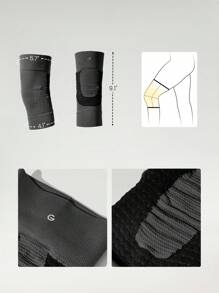 GLOWMODE Sweat-Wicking Compressed Knee Sleeve - Dark Grey - View 7