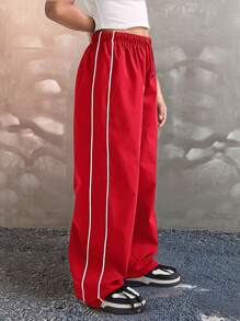 Coolane Kids Ropa de niña preadolescente: pantalones rojos, ropa de vuelta al colegio, ropa a juego mamá e hija, estampado vintage de K-pop, pantalones de chándal de pierna ancha azul marino, pantalones de chándal de fútbol/voleibol, disfraz de Acción de Gracias/Halloween, pantalones de chándal de Navidad, para primavera/otoño/invierno