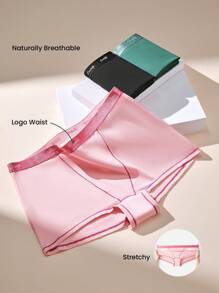 LUVLETTE 女士加大 3 条装舒适透气棉质标志高腰平角内裤 - 彩色设计，基本款平角内裤，可作为内衣或外套，也适合少女、幼儿和儿童 - 彩色 - 查看 2