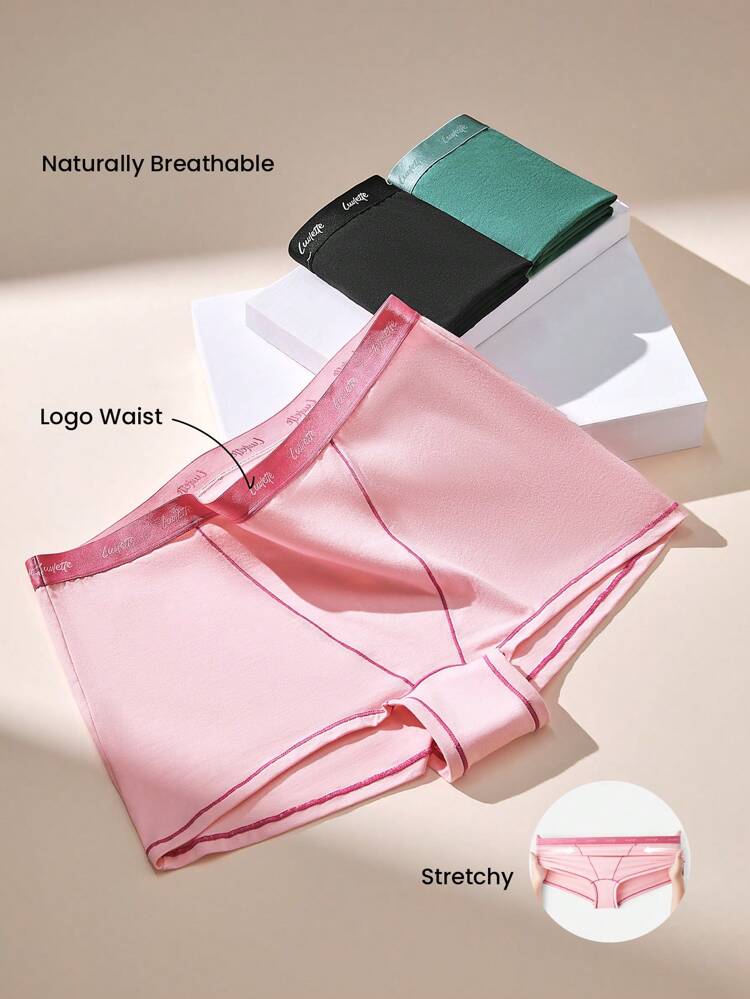 Plus 3-Pack Women Plus Cotton Logo High-Rise Boyshorts