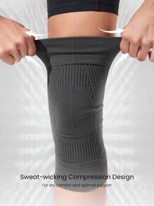 GLOWMODE Sweat-Wicking Compressed Knee Sleeve - Dark Grey - View 3