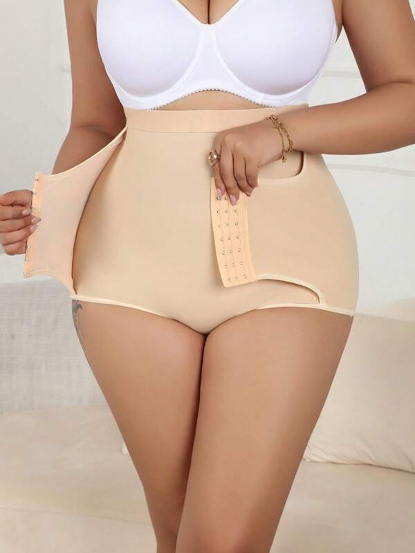 SHEIN Plus Size High Waist Double Compression Shapewear Underwear