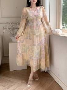 DAZY Retro Elegant Dress For Women, Summer - Pink - View 3