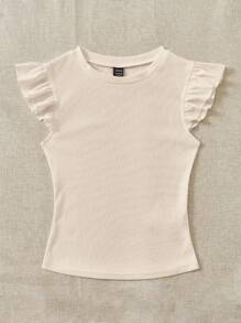 Soleia Set de 2 camisetas de manga corta y cuello redondo de punto acanalado, con ajuste ceñido, bonitas y aptas para el verano