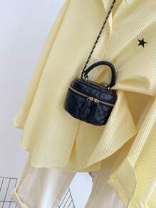 SHEIN قميص بأكمام طويلة ذو أزرار أنثوي مطبوع بنجوم وخطوط