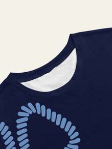 SHEIN 大码女式夏季休闲花卉印花宽松短袖T恤 - 彩色 - 查看 3