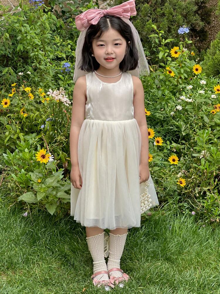 Girls Young Girl' Minimalist Satin Dress, Summer