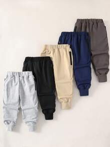 5 Stücke Sporthosen mit Kordelzug für Kleine Jungen, geeignet für Outdoor, Sport, Lässig, 5er-Farbset