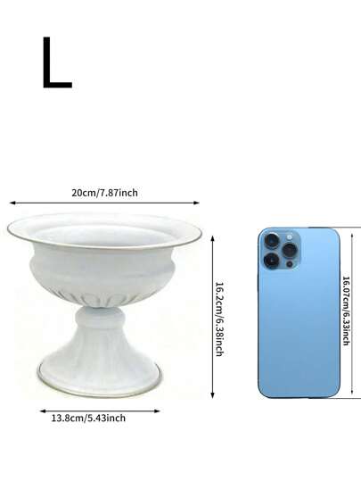 Retro High Foot Flowerpot, European Wedding ation Flower Vase, Photography Prop, Dry Arrangement, End view 3