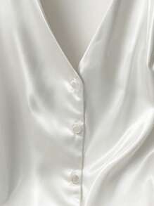 GlowEve CURVE 大码女式优雅翻领无袖纽扣衬衫女式夏季服装夏季服装女式服装女式上衣优雅女式夏季衬衫女式加大码服装正式女式加大码服装商务休闲女式上衣女式衬衫优雅女式衬衫优雅 - 白色 - 查看 5