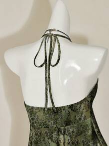 SHEIN ICON 休闲优雅性感绿色佩斯利印花女式背心，适合夏季海滩度假