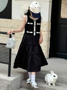 DAZY Tween Girls Casual Dress, Autumn,Back To School Clothes - Black - View 7