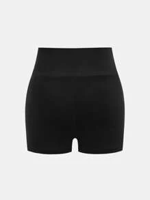 Tween Girls Casual V-Waist Ruched Fitted Shorts - Black - View 5
