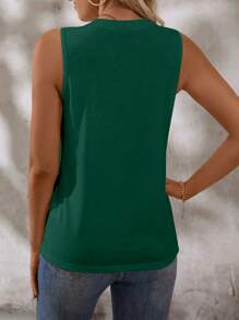 EMERY ROSE Women's Casual Solid Color Tank Top, Summer - Green - View 2