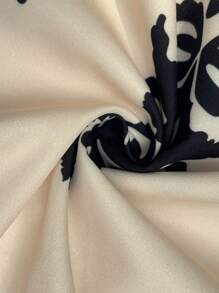 SHEIN 孕妇花卉印花吊带连体衣 - 卡其色 - 查看 7