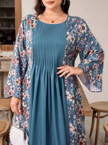 Al Najma Vestito casual semplice a maniche lunghe, adatto per l''estate, disponibile in taglie comode