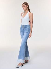 SHEIN BAE Jeans en denim élégant évasé et casual pour sortir pour femmes