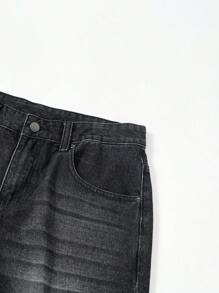 Manfinity Homme Men's Casual Rinsed Tapered Denim Jeans Going Out Urban Hang Out Vacation Work - Grey - View 4