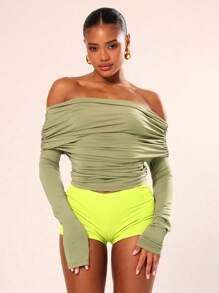 MUSERA Low Rise Micro Mini Shorts Ibiza Fits Summer Boho Airport Winter Party - Yellow - View 6