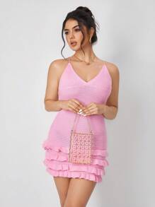 SHEIN SXY Damen Handtaschen mit oberem Griff, goldene Perlen, transparente Perlen, Perlenbestickte Tasche, modisch, elegant, schlicht, personalisiert, vielseitig, für Strand, Urlaub, Feiertage, Sommer, Meerseite, Dates, Alltag, Einkaufen, Nachmittagstee - Gold - Übersicht 9