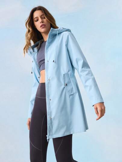 In My Nature Women's Hooded Long Sleeve Long Outdoor High-End Waist Rain Jacket Hiking Women Clothes  Women's Casual & Outdoor Running Jacket Outdoor Hiking Jacket Women's Casual Jacket,  Thermal Thick Warm Jacket