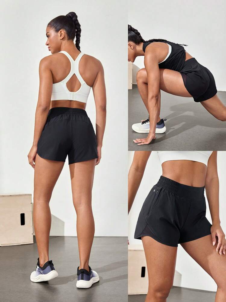 4" RefreshRun Shorts VitalSwift Quick-Dry Ultralight Mid-Rise Waist Drawstring Waist Reflective Running Shorts With Built-In Anti-Odor Underwear Zip Pocket High Impact Workout Running Training