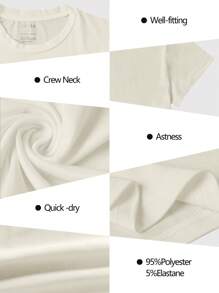 Camiseta de manga corta de estilo americano minimalista con cuello redondo, estampado de bate de béisbol Tung Tung Tun Sahur divertido, para hombres en el verano casual - Albaricoque - Ver 4