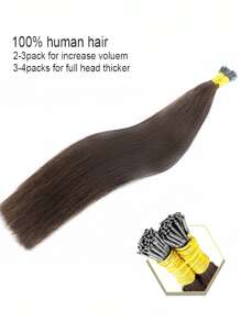 Extensions de cheveux humains brésiliennes de type I en cheveux humains Remy à la kératine 100% naturelles, capsules sur extensions de cheveux pour femmes