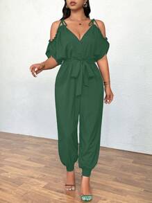 Celure Women's Loose Casual Jumpsuit For Summer - Dark Green - View 6
