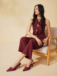 CUCCOO BASICS Women's Pointed Toe High Heel Shoes, Butterfly Details, Slingback Stilettos, Fashion Elegant Wine Red Color - Burgundy - View 11