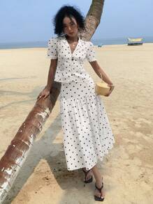 DAZY Women Two Pieces Outfits For Daily Wear - White - View 1