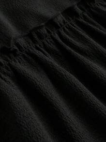 Girlism Teen Girl Black,Ruffle Skirt Boho Long Skirt Break Paperbag Waist Frill Trim Ruffle Hem Skirt