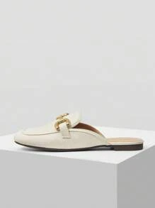 MOTF PREMIUM ROUND TOE BRAID PU LEATHER FLAT SHOES FOR CHRISTMAS - White - View 5