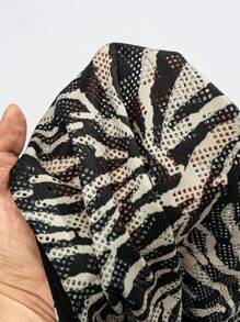 Swim Lushoire 女士优雅知性无袖黑白圆领流苏网眼罩衫，雪纺沙滩裙，夏季 - 黑與白 - 查看 7