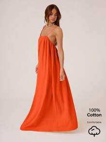 MUSERA Women Plain Color Textured Woven Maxi Cami Dress Vacation Summer Ibiza Wedding Guest Holiday Beach Fall Date Nigh, Birthday, Church Christmas, , Fall, Winter Party