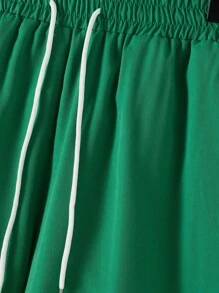 Manfinity RSRT Conjunto informal de verano para hombres con camiseta de manga corta y pantalones cortos sueltos con cordón en la cintura