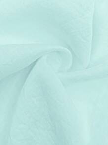 INAWLY 女士纯色荷叶边下摆无袖时尚连衣裙 - 薄荷綠 - 查看 5