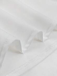 Manfinity Dauomo 男士夏季纯色圆领侧打结时尚上衣 - 白色 - 查看 7